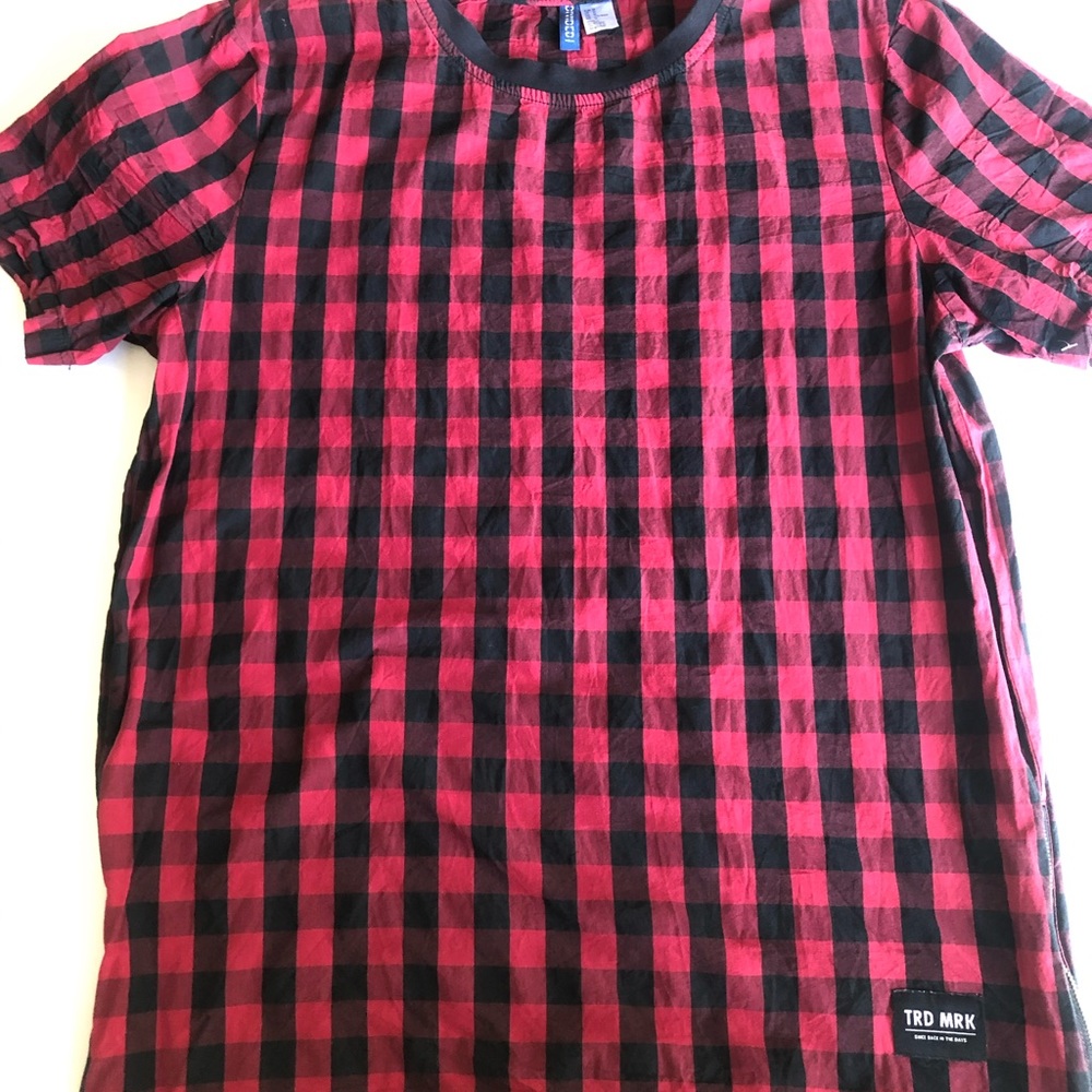 Divided H&M Men’s Red & Black Plaid Zipper Size M